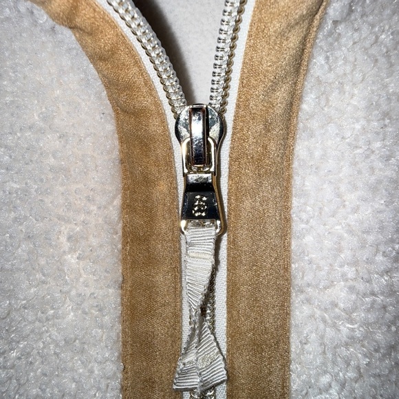 Tommy Bahama Sherpa Vest Womens Faux Suede Trim Coconut Cream size XS - Picture 12 of 14